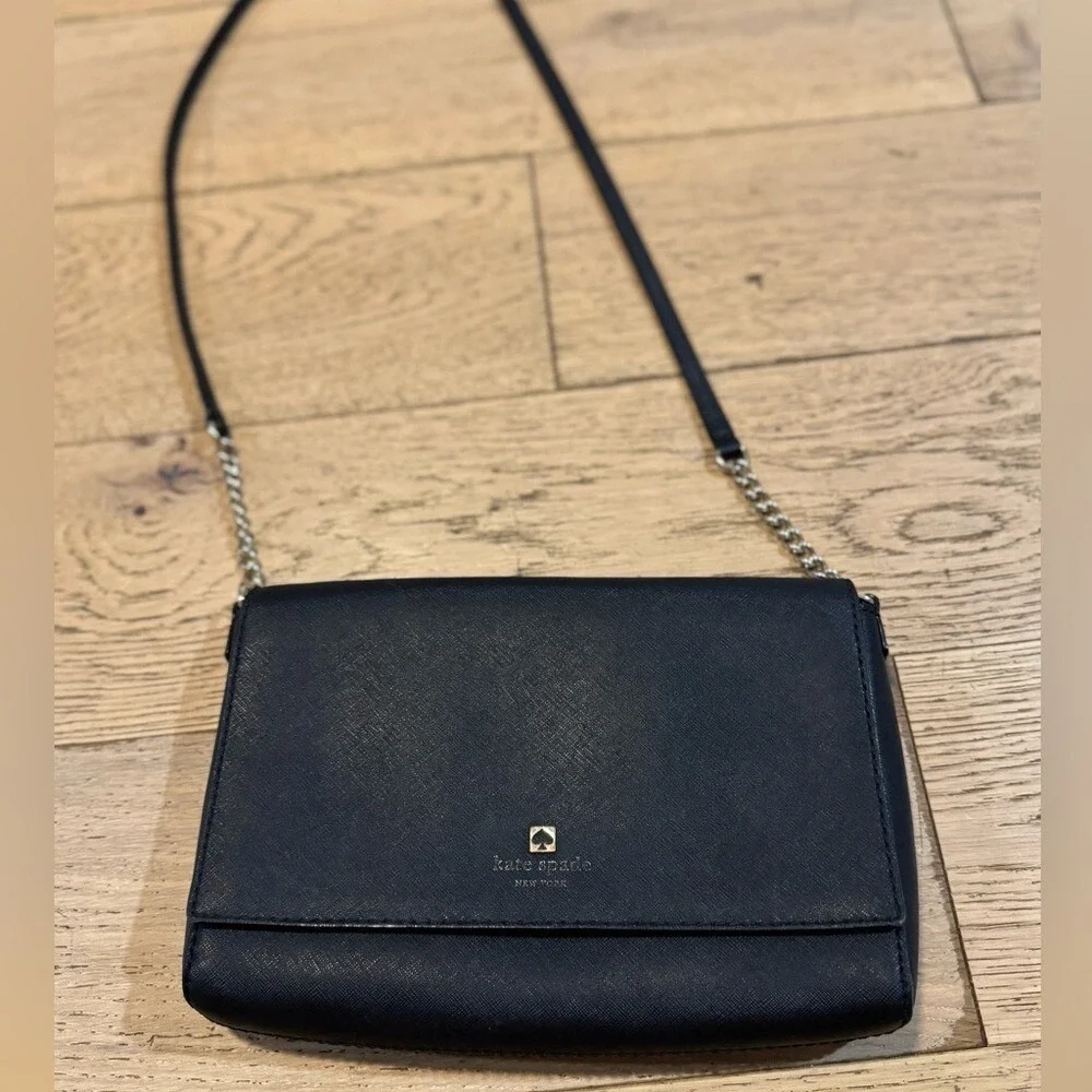 Kate Spade Saffiano Black Leather Crossbody‎ Purse